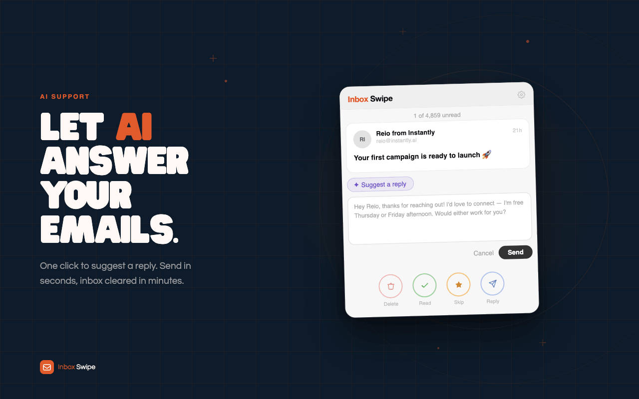 Inbox Swipe AI reply drafting